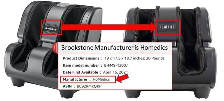 Brookstone Manufacturer is Homedics