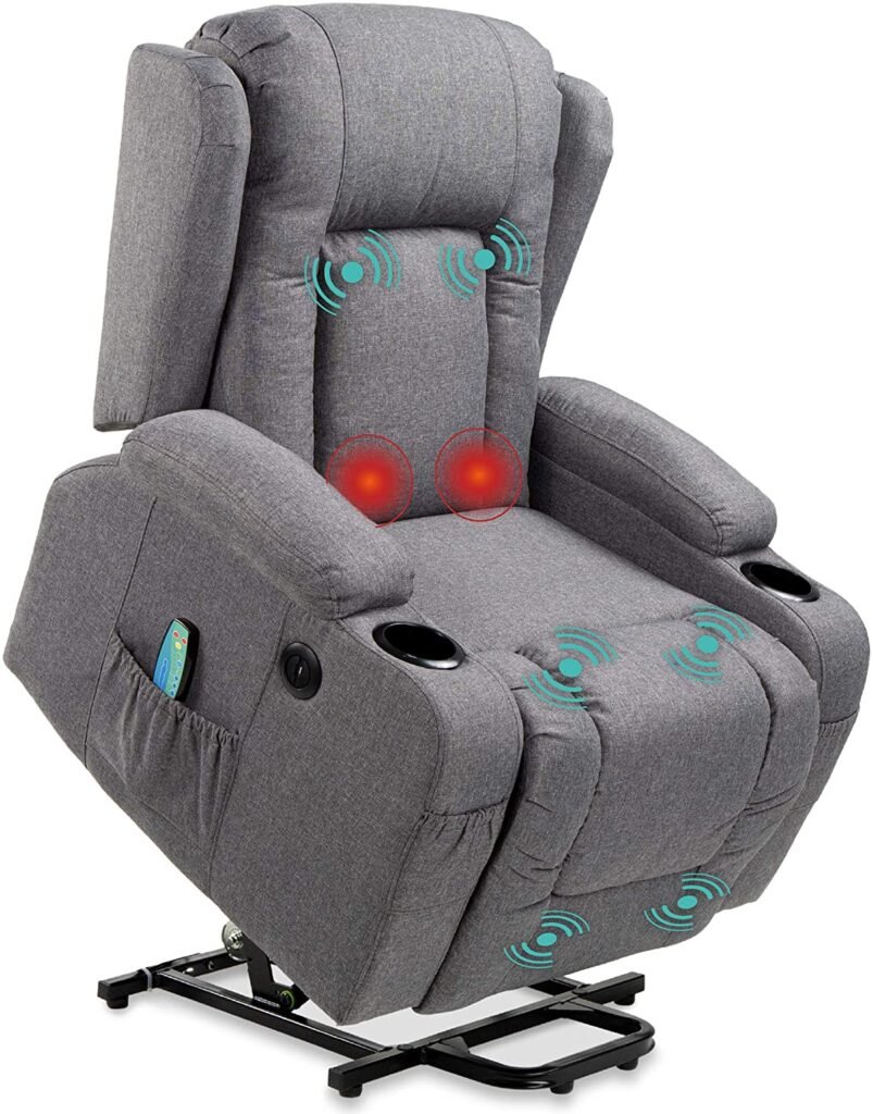 Best Choice Products Electric Power Lift Linen Recliner Massage Chair